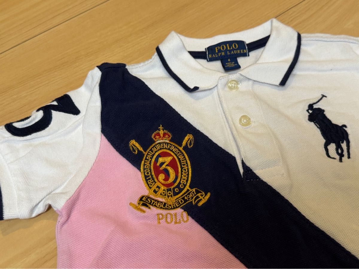 4歳　110 ポロシャツ ラルフローレン 半袖 POLO RALPH LAUREN ホワイト 春夏　ピンク　ネイビー　男の子　3 