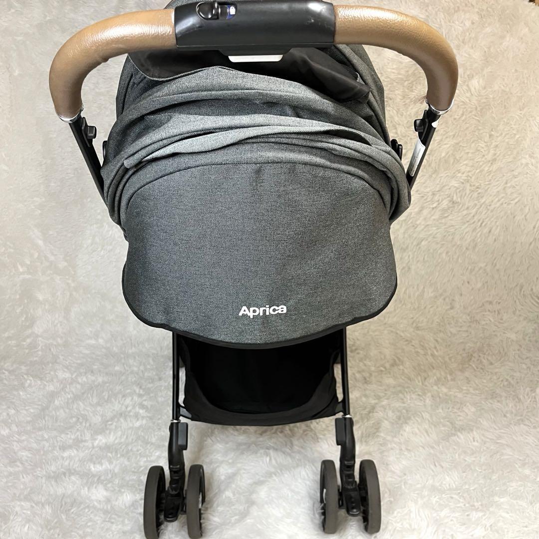 Aprica Aprica la Koo na cushion free gray 4 wheel free function post-natal 1 months ~36 months leather steering wheel 