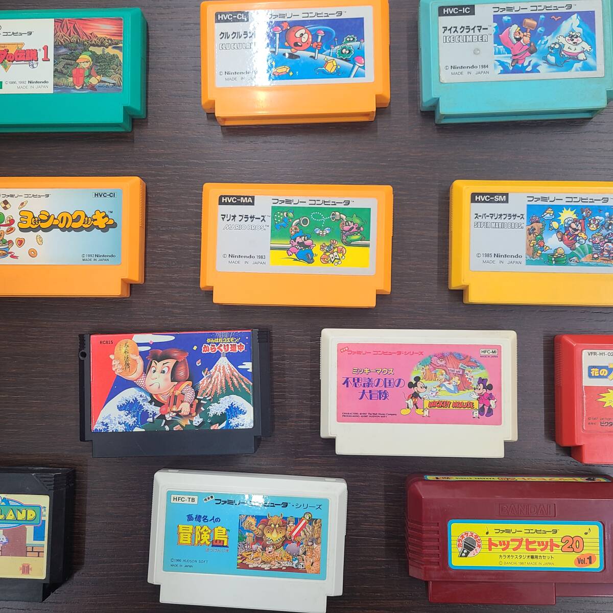 ＃4012 中古ソフト ファミコン ゼルダの伝説１ トップヒット20 クルクルランド 信長の野望箱付 アイスクライマー 等 総数１６個の画像3