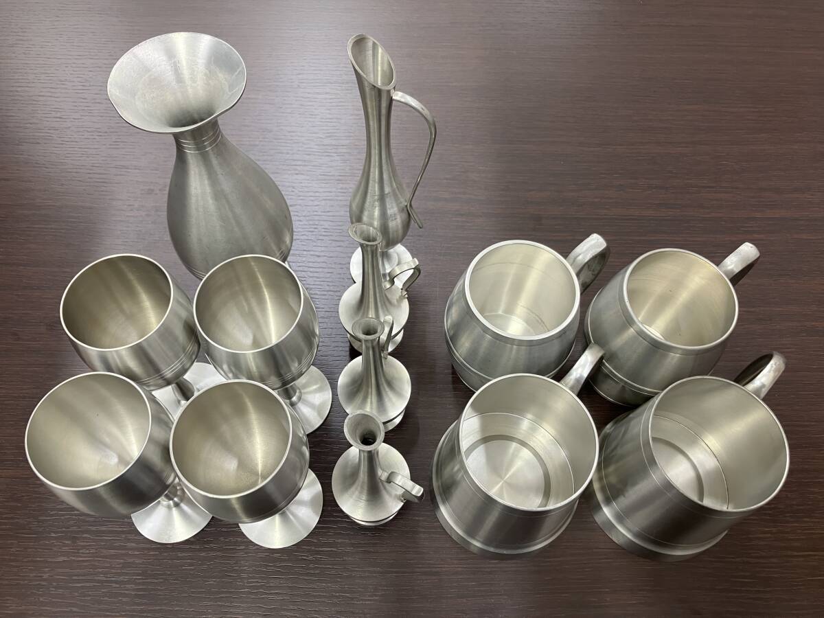 #3921【まとめ】ピューター PEWTER THAILAND 現状品 コップ カップ 水差し？ 色々の画像1