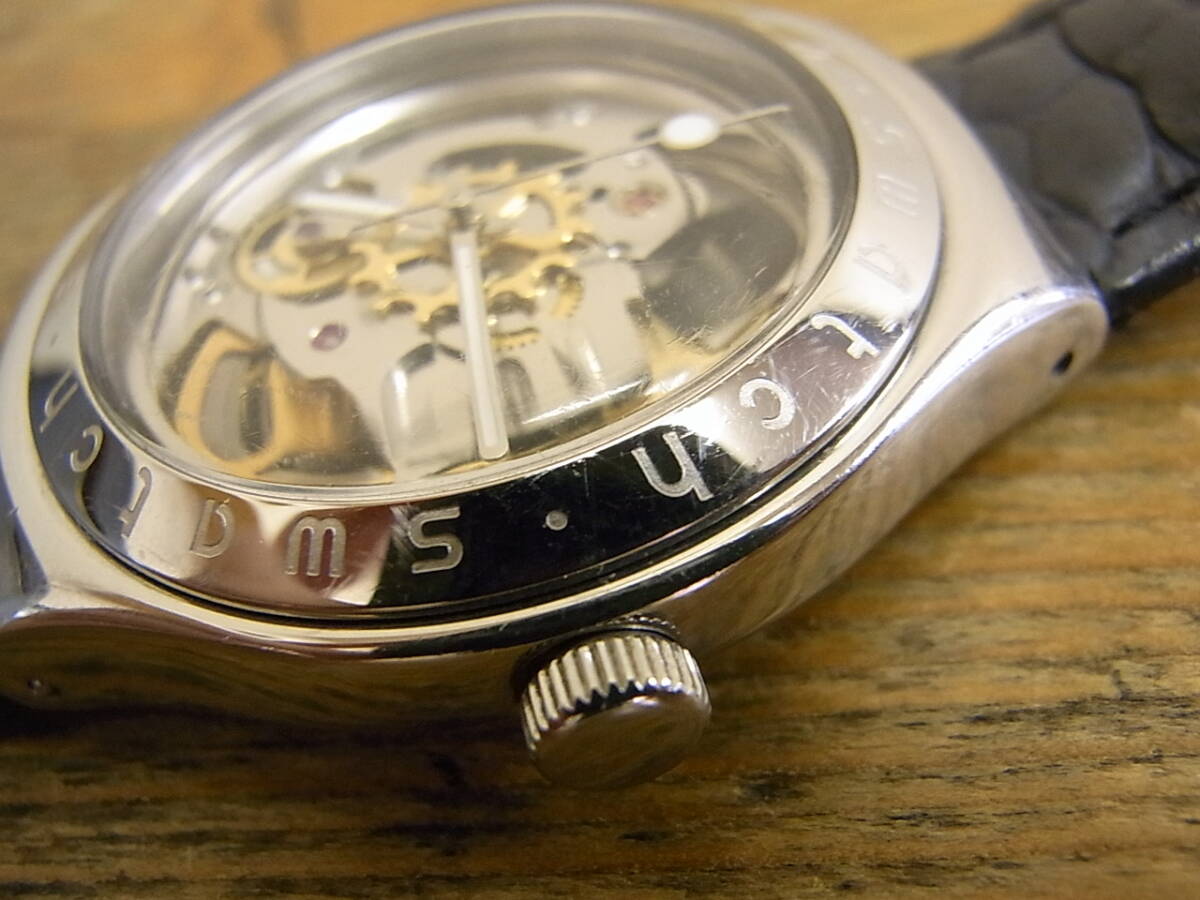 swatch Irony самозаводящиеся часы каркас кожаный ремень 
