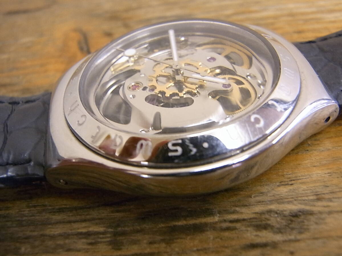swatch Irony самозаводящиеся часы каркас кожаный ремень 