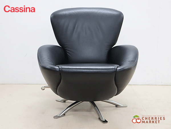 ◆展示品◆ Cassina カッシーナ K10 DODO ドド シェーズロング 黒革 1Pソファ/ラウンジチェア/リクライニングチェア 105万 美品の画像2