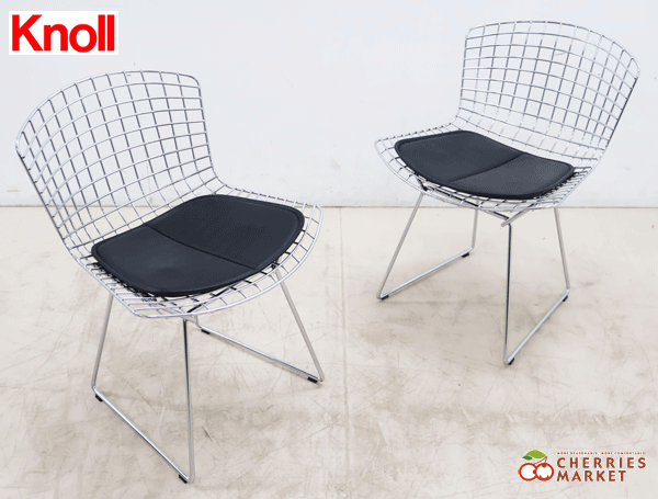 ◆展示品◆ Knoll ノル ノール Bertoia Side Chair ベルトイアサイドチェア ダイニングチェア/アームレスチェア 2脚 シートパッド付 39万の画像2