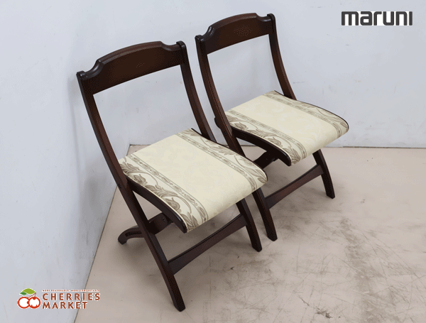 ◆展示品◆ MARUNI マルニ 地中海 ツーロン フォールディングチェア/折りたたみ椅子 2脚セット＆フォールディングチェアスタンド 17万の画像2