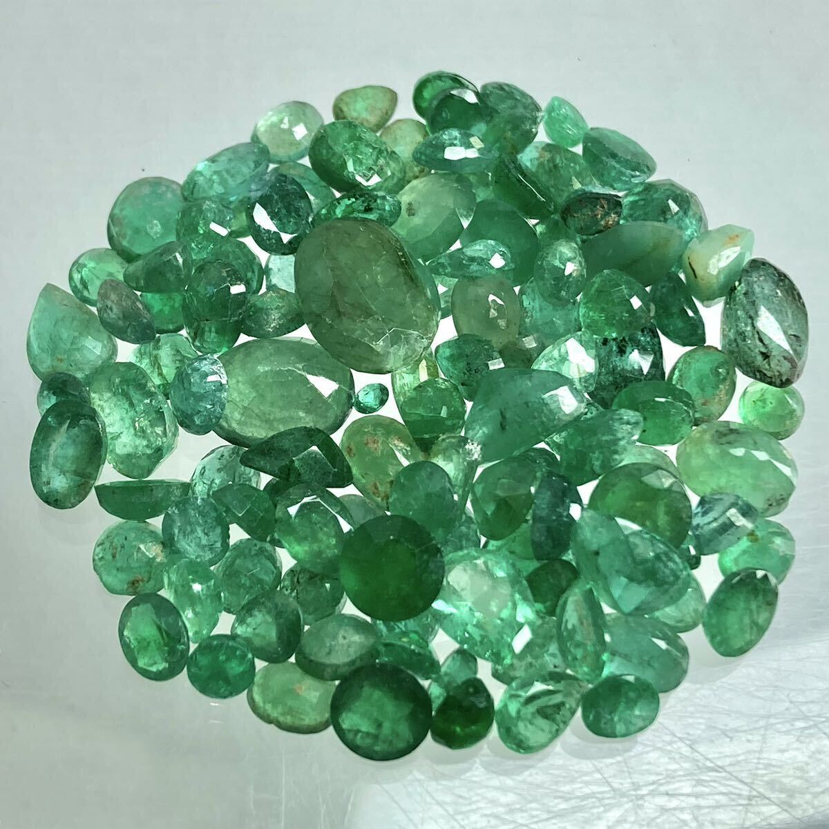 大量!!〔天然エメラルドおまとめ50ct〕a ルース 裸石 宝石 ジュエリー jewelry emerald beryl ベリル 緑玉 DI0 の画像3