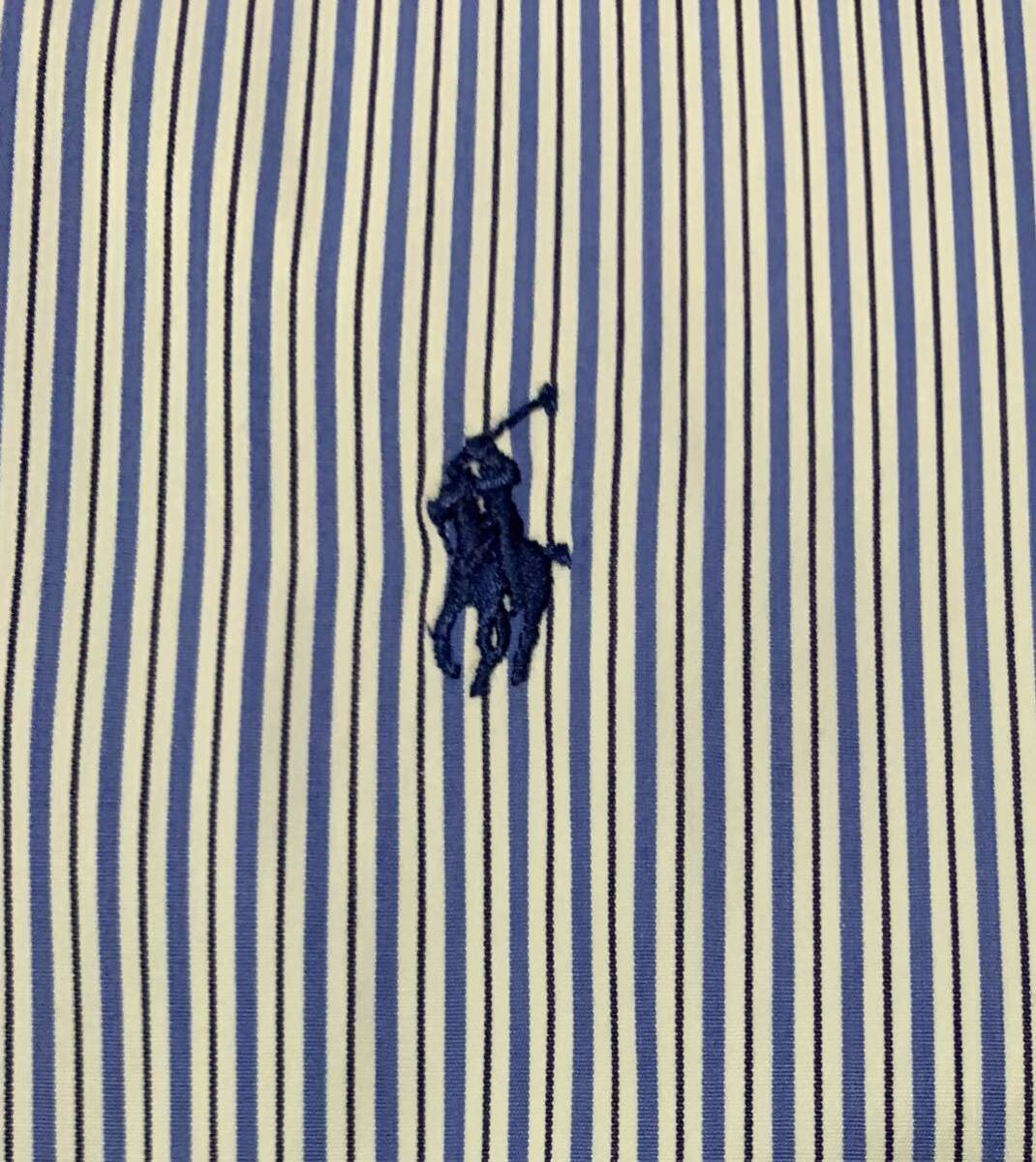 ラルフローレン Ralph Lauren 半袖シャツ ボタンダウン ブルー 青 ストライプ Mサイズ キレイめ_画像5