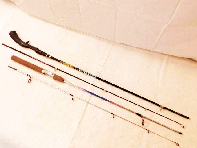 Y107★シマノ 他/釣り竿/2点セット/ツーピースロッド/ SHIMANO BASS ONE HG 2581-2/ OLYMPIC Lure Casting 195 TUCH&STYLISH/送料1200円〜_画像1