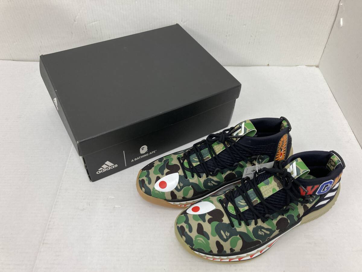 S153[08]S90(靴) 未使用 adidas×A BATHING APE DAME4 BAPE カモフラージュ柄 AP9974 26.5㎝ アディダス アベイシングエイプ 4/5出品の画像1