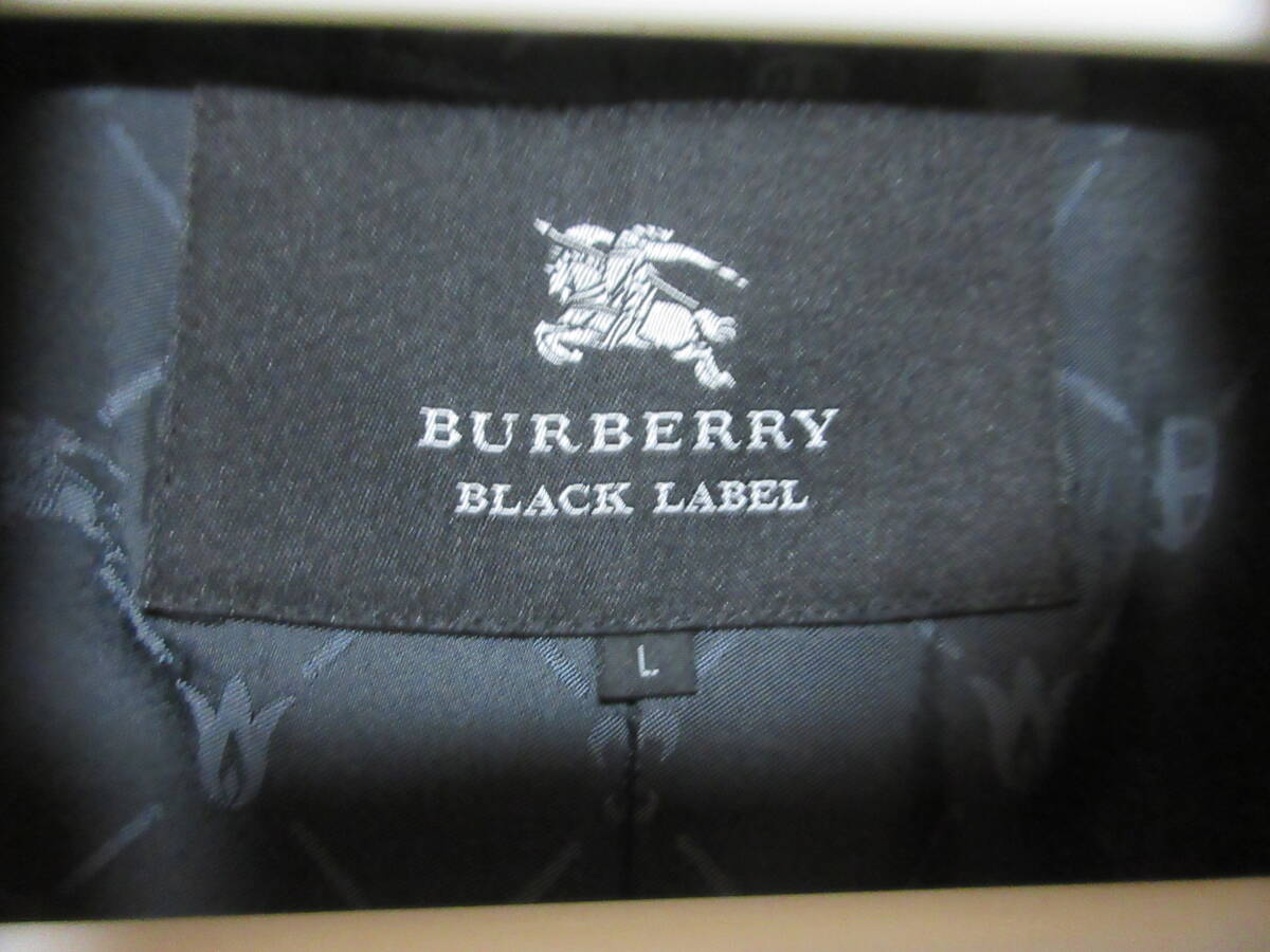 BURBERRY BLACK LABEL バーバリー ブラックレーベル チェスターコート ジャケット 裏地 チェック ブラック 黒 Lサイズ_画像3