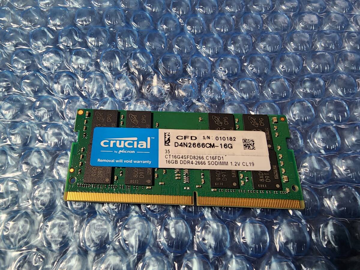 即決 Crucial製 16GB DDR4 PC4-21300 DDR4-2666 260pin PC4-17000互換, PC4-2400互換 送料120円～_画像1