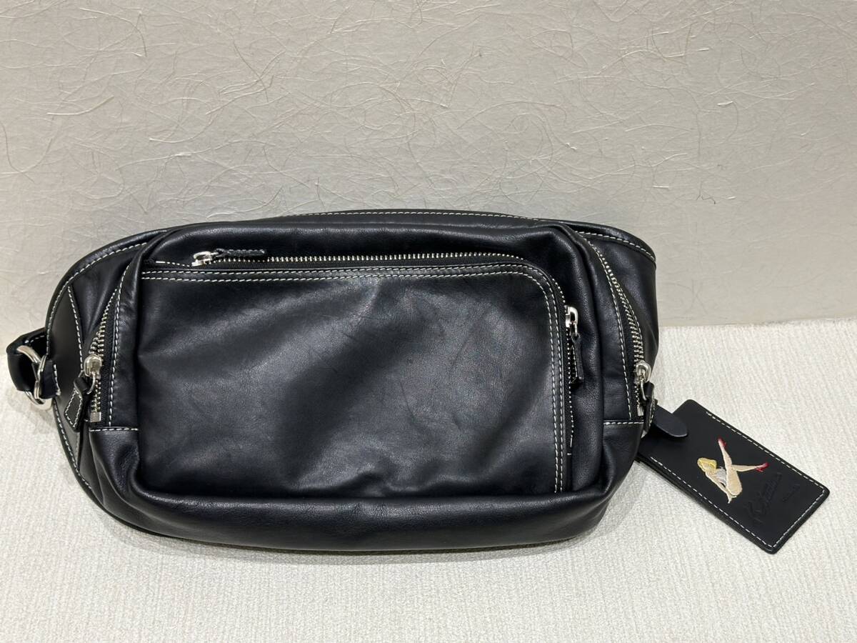【KIM-1862】【1円～】KITAMURA キタムラ ボディバッグ ウェストポーチ ブラック ユニセックス 鞄 中古品の画像1