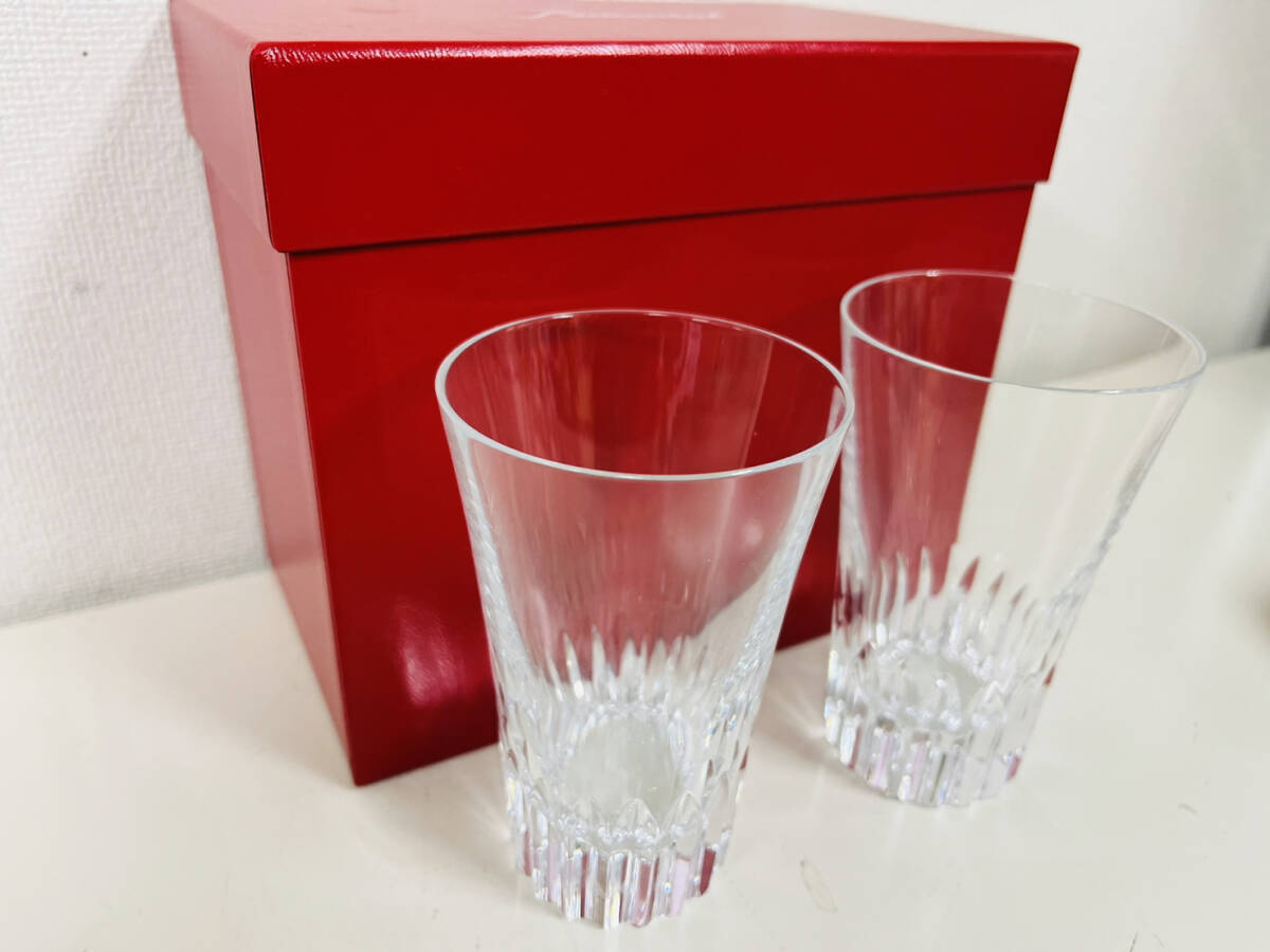 【K-27913】【1円～】バカラ Baccarat ハイボールグラス ペアグラス 記念品 記念日 洋食器 高さ約11cm口径約7cm 箱付き_画像7