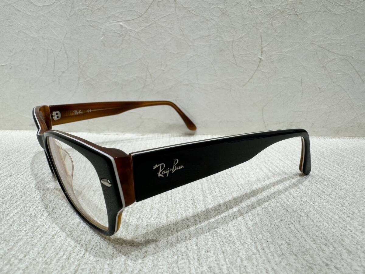 【KIM-1926】1円～ RayBan レイバン RB5220-5019//55-16-140 フルリム メガネフレーム 茶×黒 サングラス オシャレ ケース付_画像4