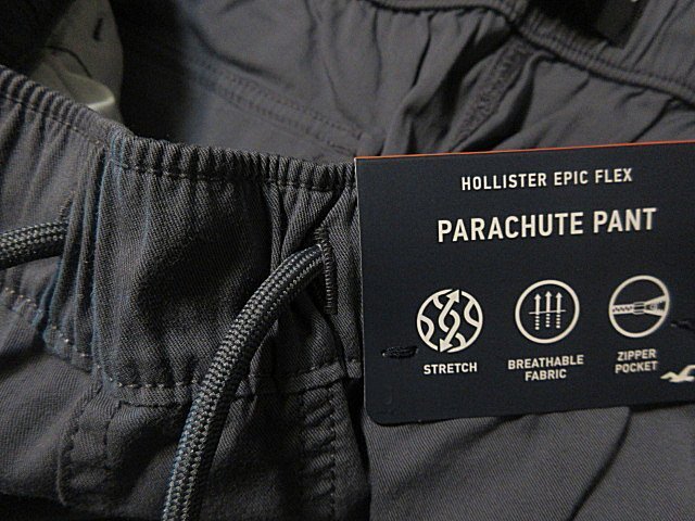 本物正規◆ホリスター◆ストレッチ チノカーゴパンツ/ジョガー PARACHUTE PANT■M■グレー■0025-220■新品■吸湿速乾_画像6