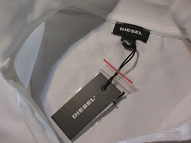 本物正規◆DIESEL ディーゼル◆ポロシャツ ロゴ パッチ patch■S■白■新品 綿100％_画像6