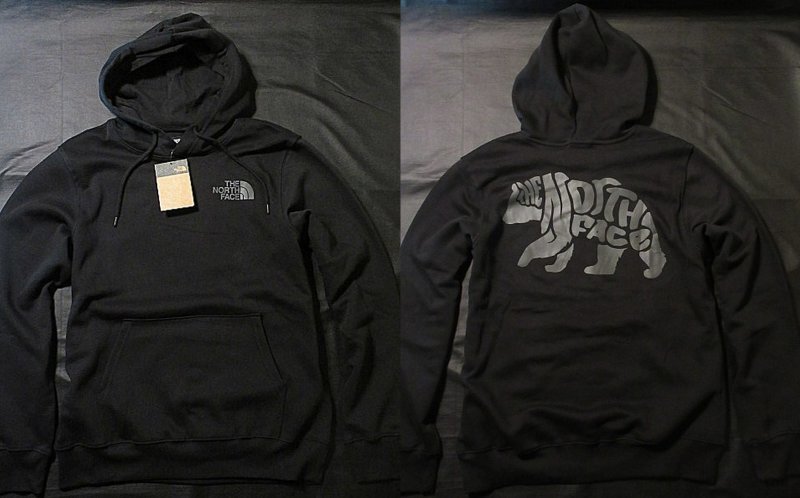本物正規◆ノースフェイス◆スウェットパーカー ベア―/BEAR GRAPHIC■M■黒■新品■アメリカ限定/IF6/裏地起毛