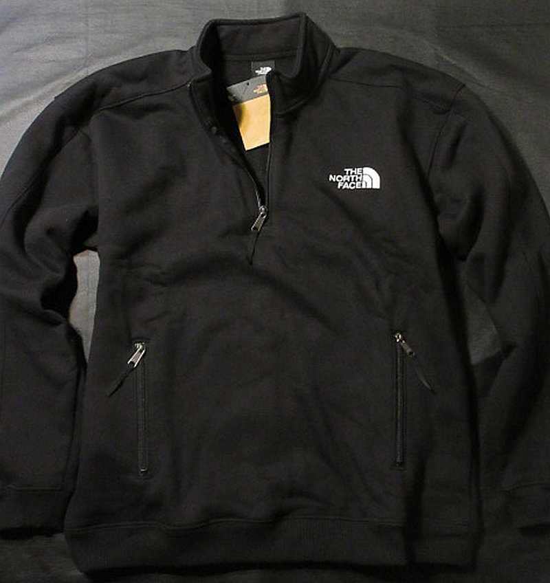 本物正規◆ノースフェイス◆厚手 ハーフジップ スウェット ジャケット ヘビーウェイト 1/4ZIP■XXL■黒■新品■裏地フリース/KY4
