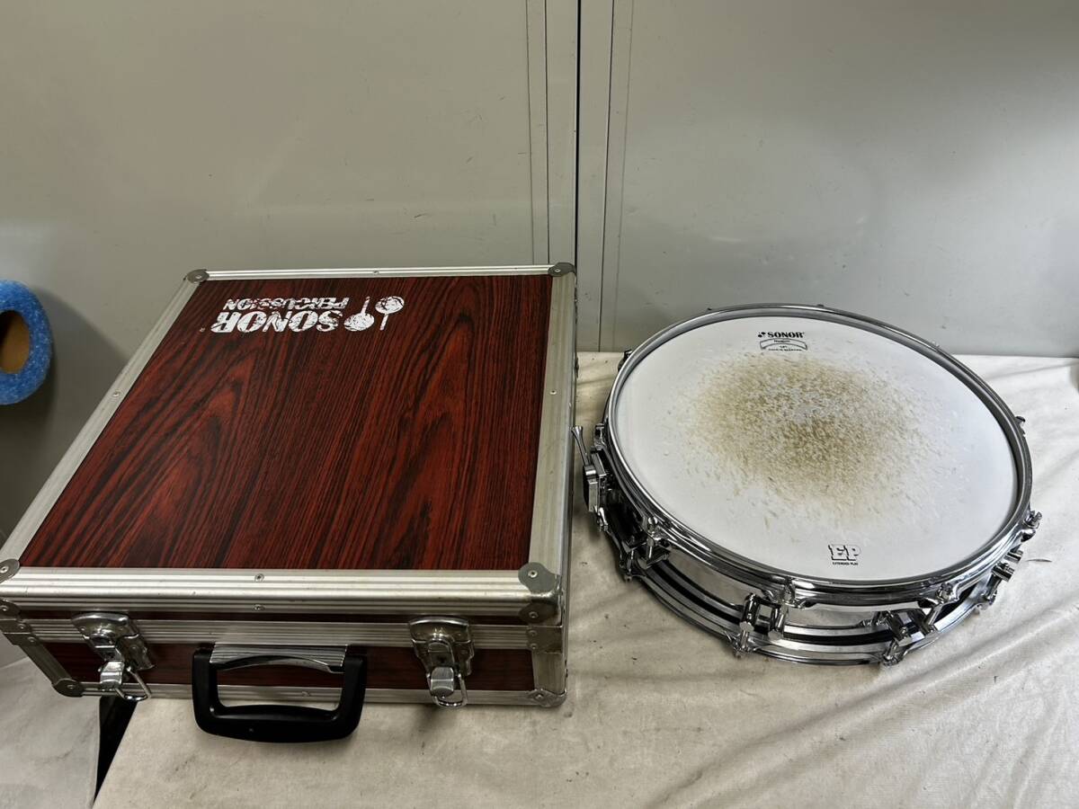 （44）SONOR ソナー スネアドラム Medium SD 14" ケース付きの画像1