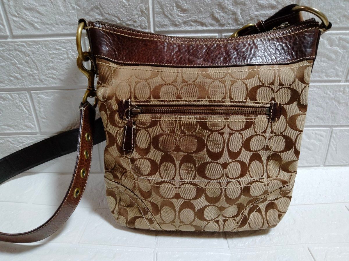 【30%OFF】 COACH コーチ シグネチャー ショルダーバッグ レザー キャンバス バッグ