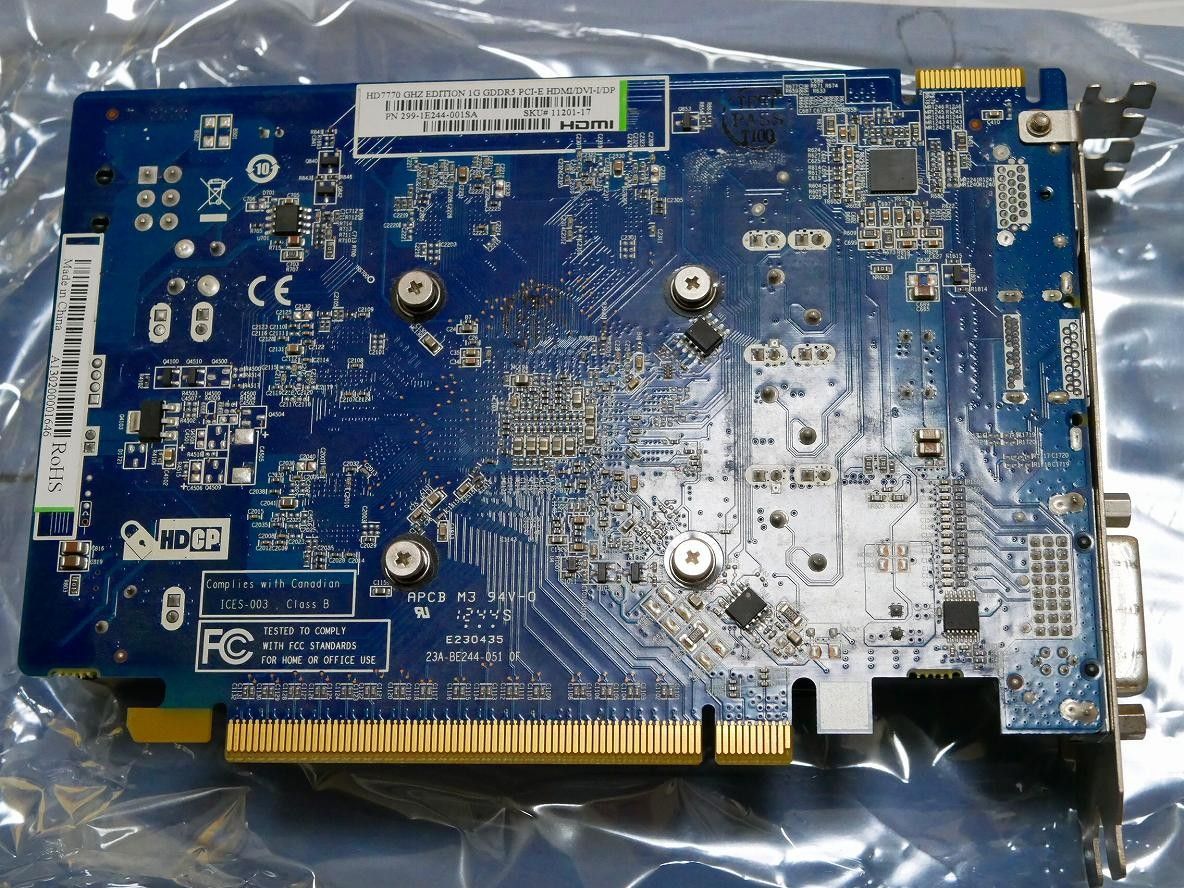 【ジャンク】SAPPHIRE HD7770 GHZ EDITION OC 1G GDDR5 PCI-E HDMI/DVI-I/DP