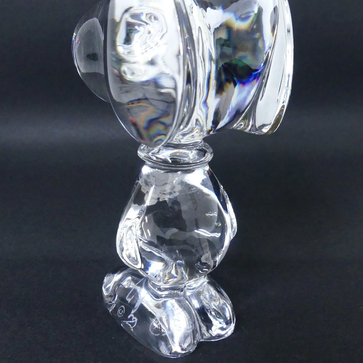 Baccarat バカラ 王冠 キング スヌーピー クリスタルガラス 置物 インテリア フィギュア 箱あり 美品 /2404Cの画像6