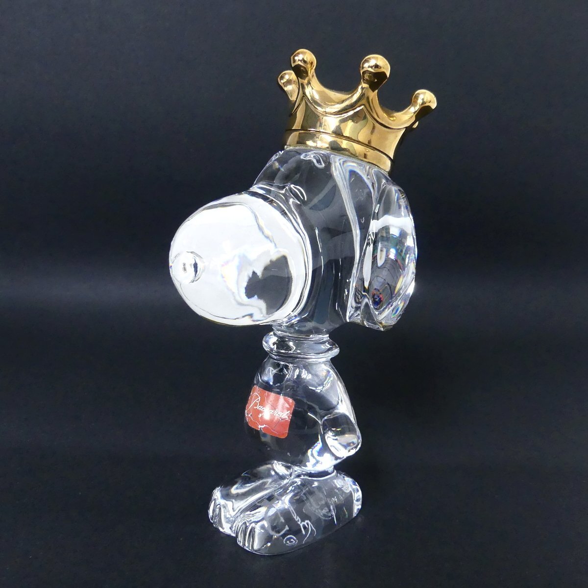 Baccarat バカラ 王冠 キング スヌーピー クリスタルガラス 置物 インテリア フィギュア 箱あり 美品 /2404Cの画像3