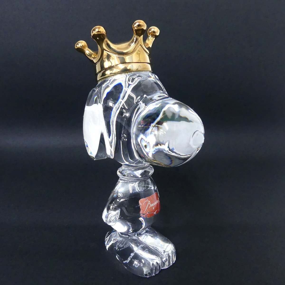 Baccarat バカラ 王冠 キング スヌーピー クリスタルガラス 置物 インテリア フィギュア 箱あり 美品 /2404Cの画像2