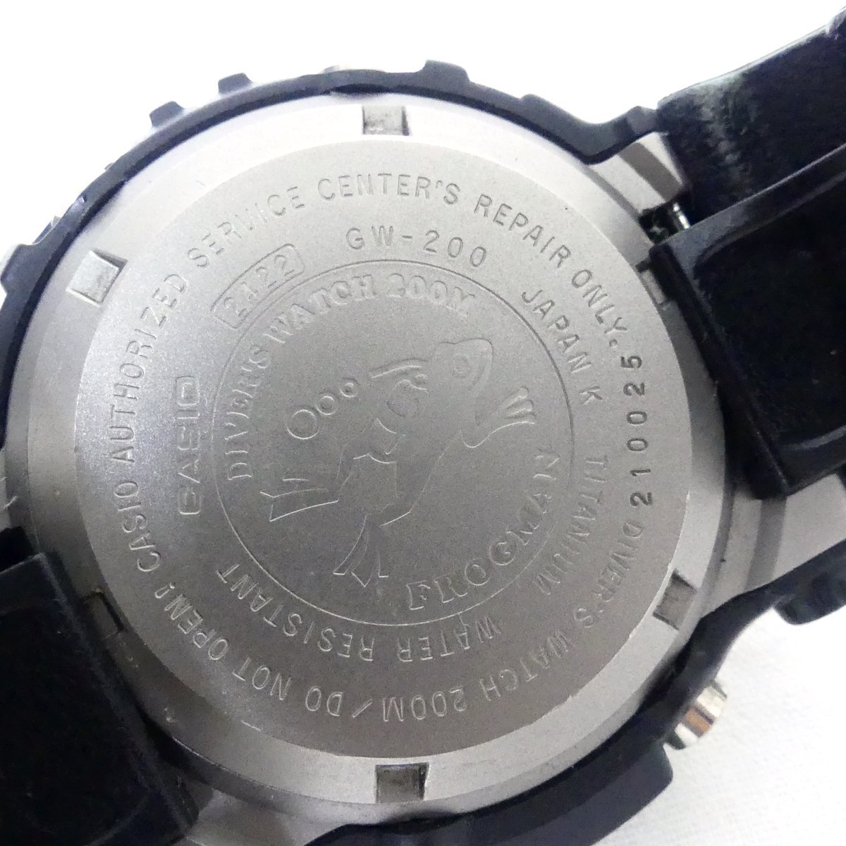 【送料無料】 CASIO カシオ G-SHOCK Gショック FROGMAN フロッグマン GW-200 デジタル 腕時計 動作品 現状 USED /2404Cの画像9