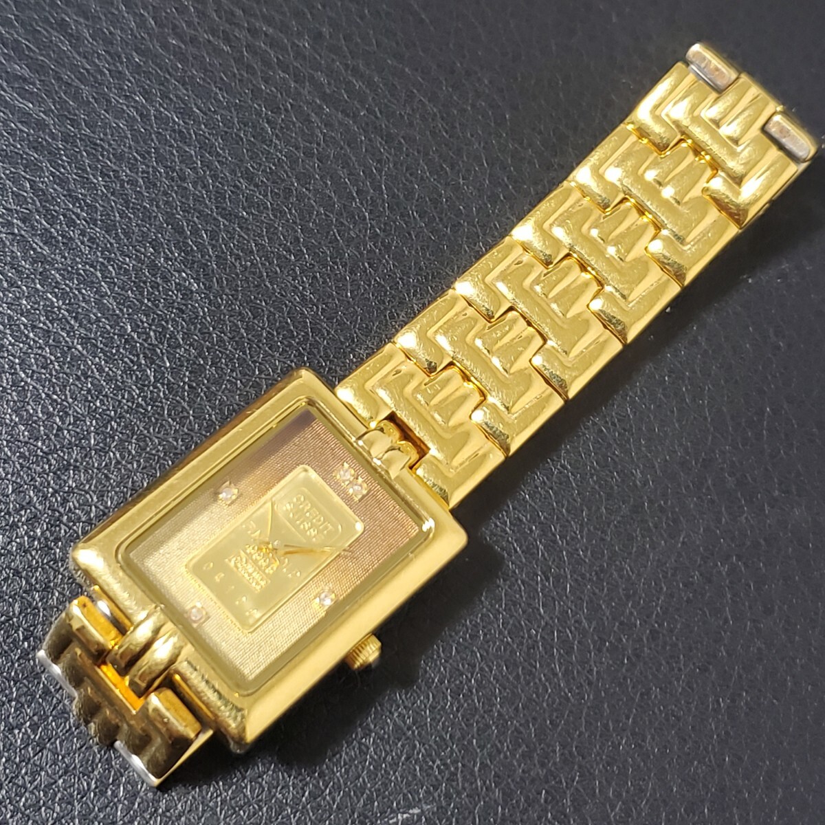 1円〜ELGIN エルジン ゴールド クォーツ スクエア腕時計 インゴット FINEGOLD999.9_画像4