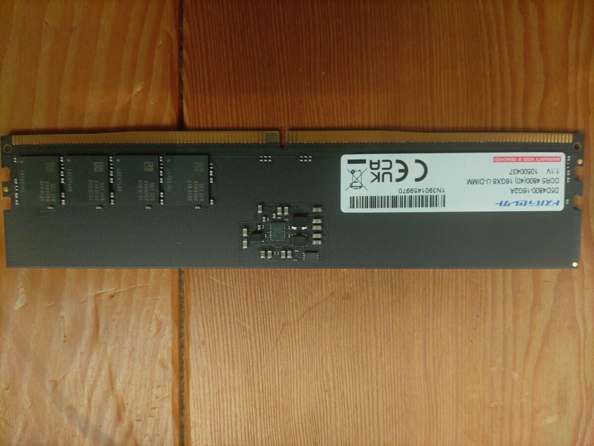 メモリ デスクトップパソコン用ドスパラ DDR5-4800 PC5-38400 16GB 起動確認済みです　AD5U480016G-B_画像2