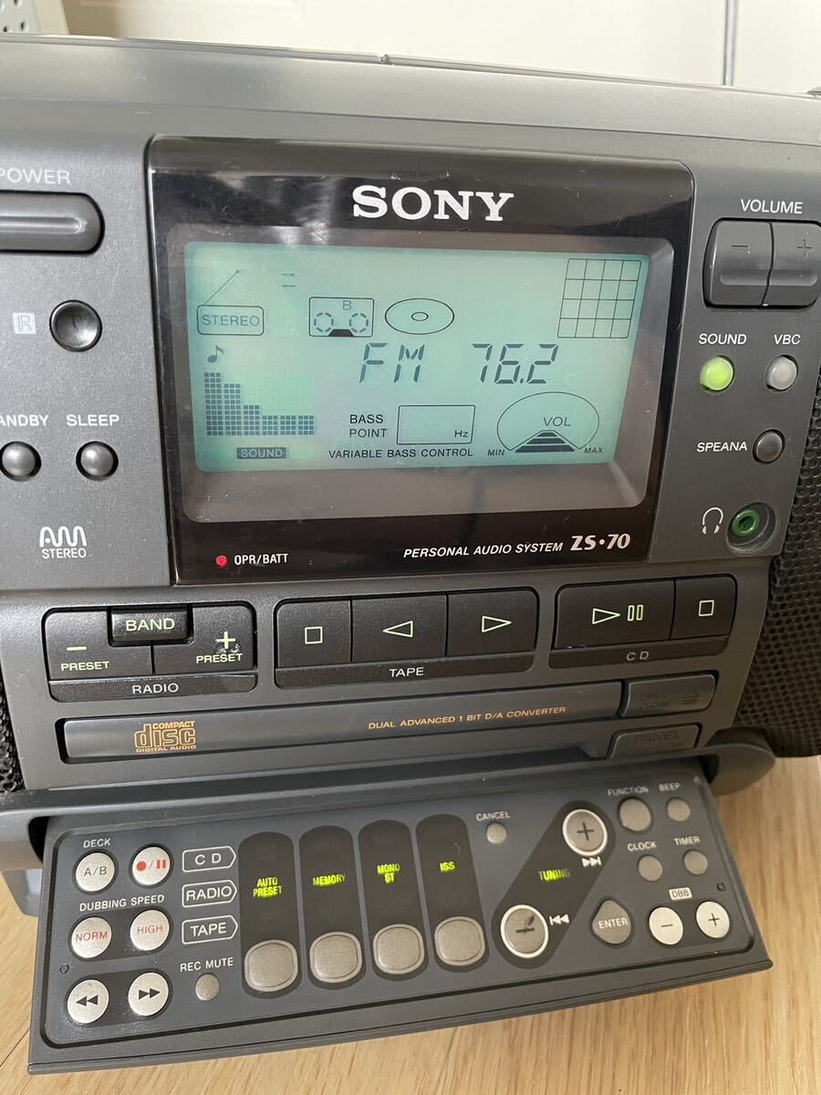 A136 SONY SONAHAWK ZS-70 ソニー ソナホーク CDラジカセ ラジオ カセット の画像3