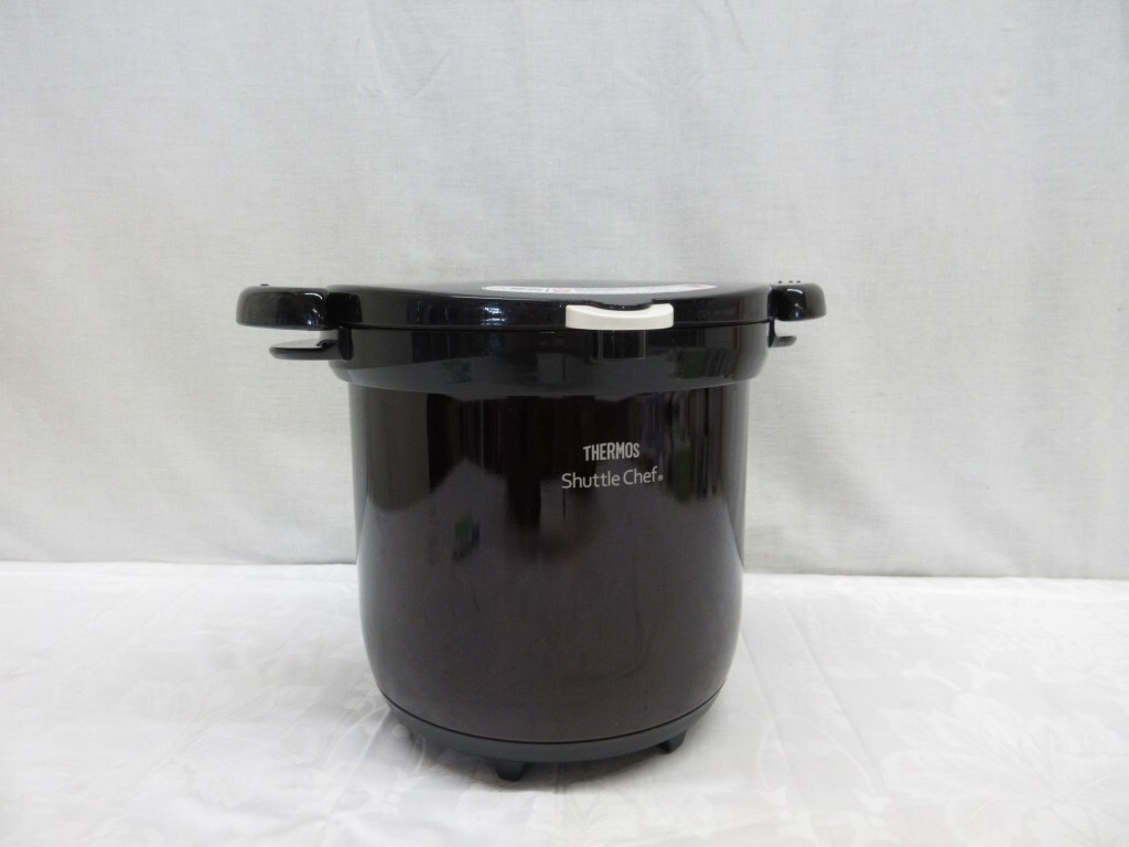 04Y054 【 中古品 】 THERMOS サーモス Shuttle Chef 真空保温調理器 KBG-4500 ブラック ※ガラス蓋欠品※ 現状渡しの画像1