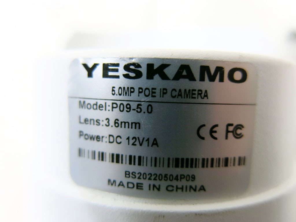 04K213 防犯カメラ YESKAMO 5.0MP POE IP CAMERA [P09-5.0] 3個セット 本体部のみ ジャンク 部品取りなどに 活用できる方へ 売り切りの画像7