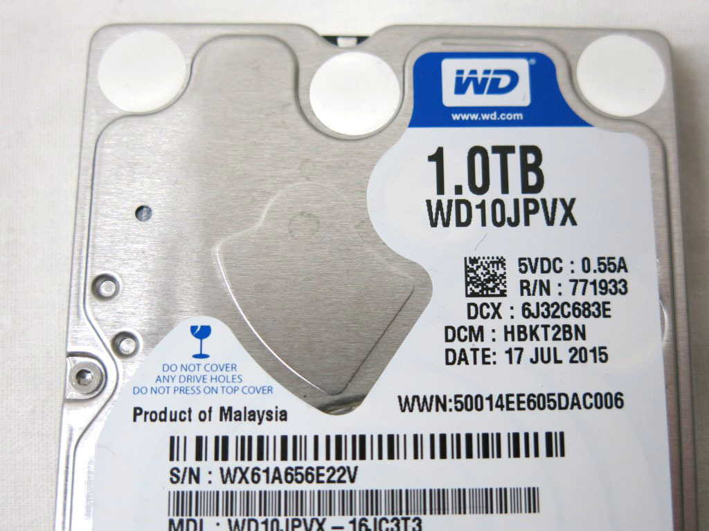 04K223 WesternDigital 2.5インチ SATA HDD 1TB (1000GB) [1個] 中古 正常確認 現状売り切りの画像2