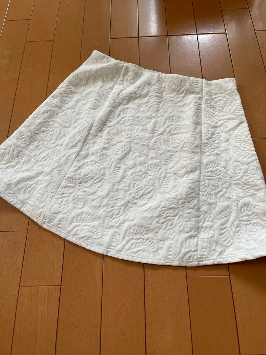 ZARA ホワイトスカート　L
