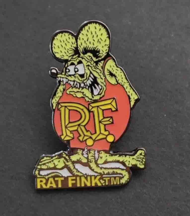 《黄緑RFアメ鼠》■新品『ラットフィンク RAT FINK』 ホットロード■アメリカ■ ピンバッジ バッチ■自動車 バイク レース  アメ車の画像1