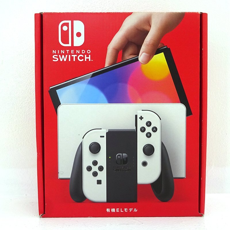 ★中古★【タバコ臭有】Nintendo Switch 本体 Joy-Con(L)/(R)ホワイト 有機ELモデル HEG-S-KAAAA (スイッチ/1円～)★【GM649】_画像1