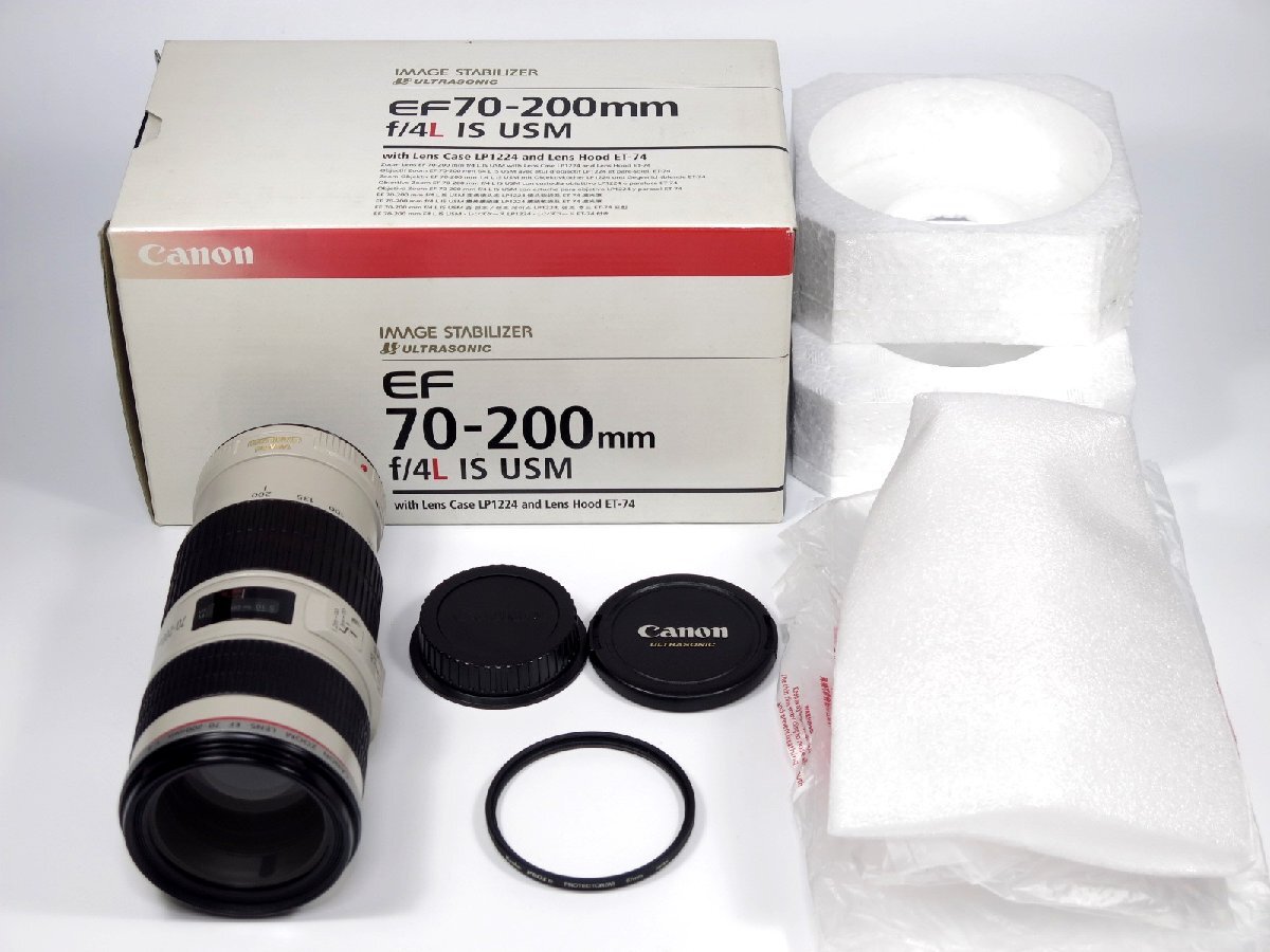 Canon キャノン EF 70-200mm Φ67mm F4 L IS USM IMAGE STABILIZER ULTRASONIC ウルトラソニック ズームレンズ フィルター 箱付き 80の画像1