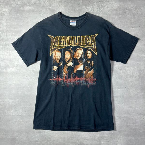 *1 jpy * L0058 METALLICA Metallica men's metal band short sleeves T-shirt old clothes Hanes tops Logo cotton 100 black M