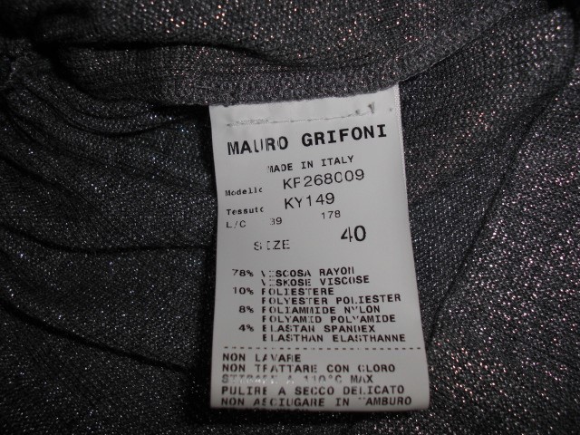 即決セール・未使用・参考上代　39000円・マウログリフォーニ MAURO GRIFONI レディース・ラメ入ノースリカットソー・サイズ40です。_画像6