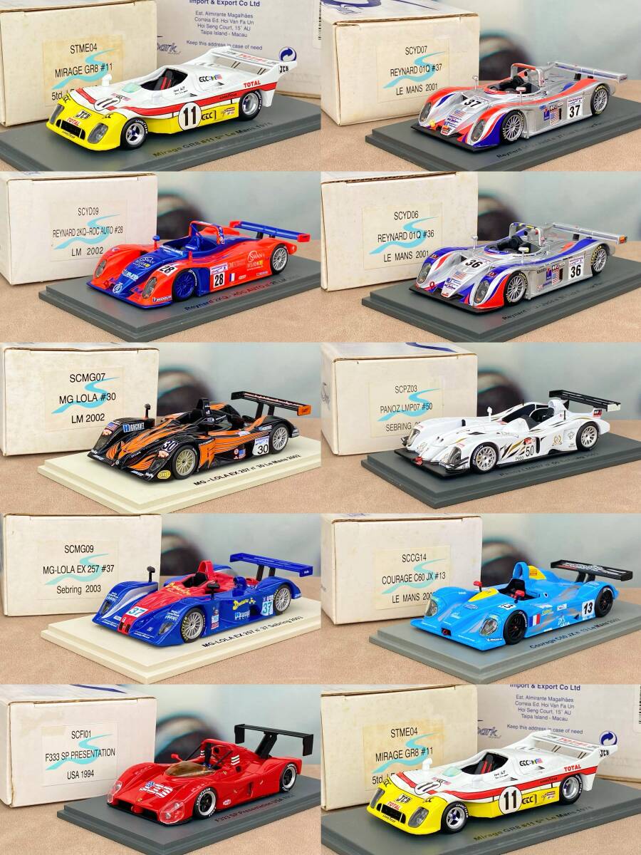 スパーク SPARK 1/43 MIRAGE フェラーリ F333 MG ローラLOLA GR8 COURAGE REYNARD 10台セット 未開封 箱色褪の画像2