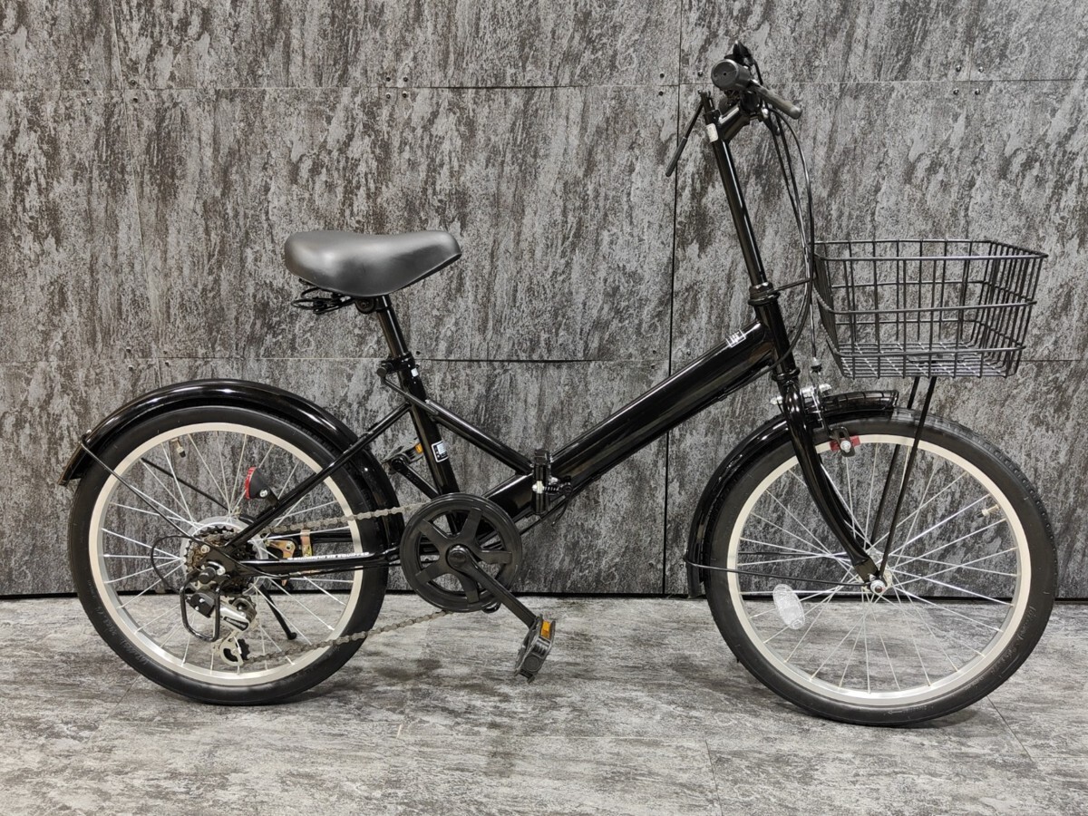 【新品訳ありアウトレット品】20インチ折り畳み自転車SHIMANO外装6段変速 ブラック【SK5782】の画像1