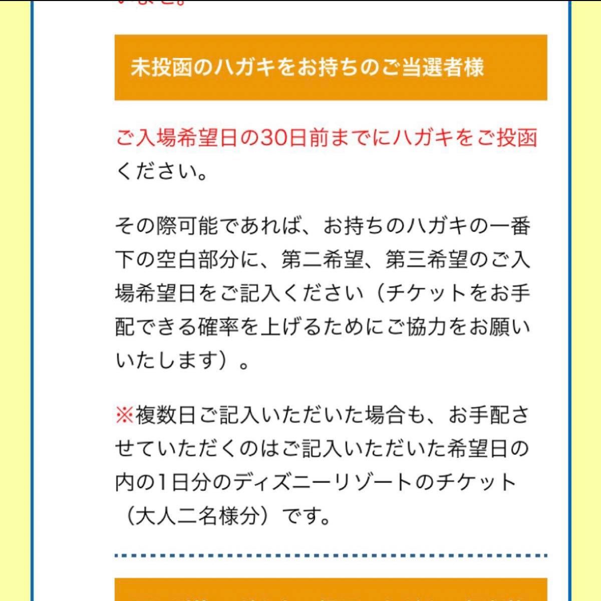 ディズニーチケット　２人　引換券