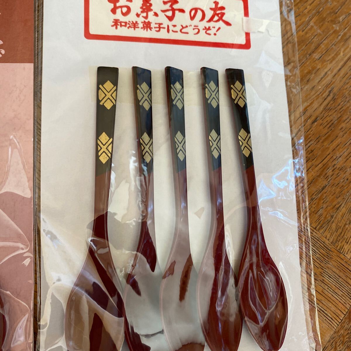 未使用　和風スプーン 10点セット　漆器　和スプーン　和菓子洋菓子　和食器_画像3