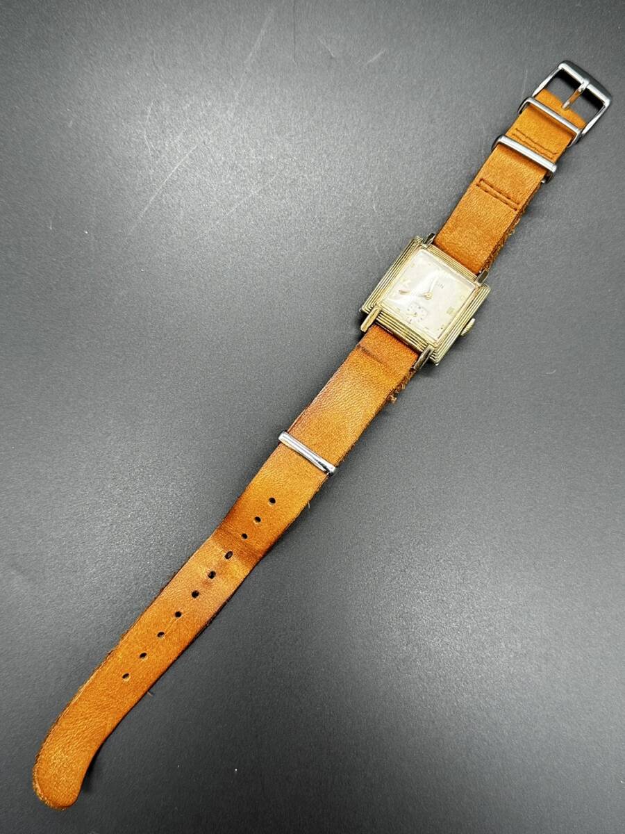 H5265 ELGIN エルジン 手巻き 腕時計 革ベルト ゴールドの画像4