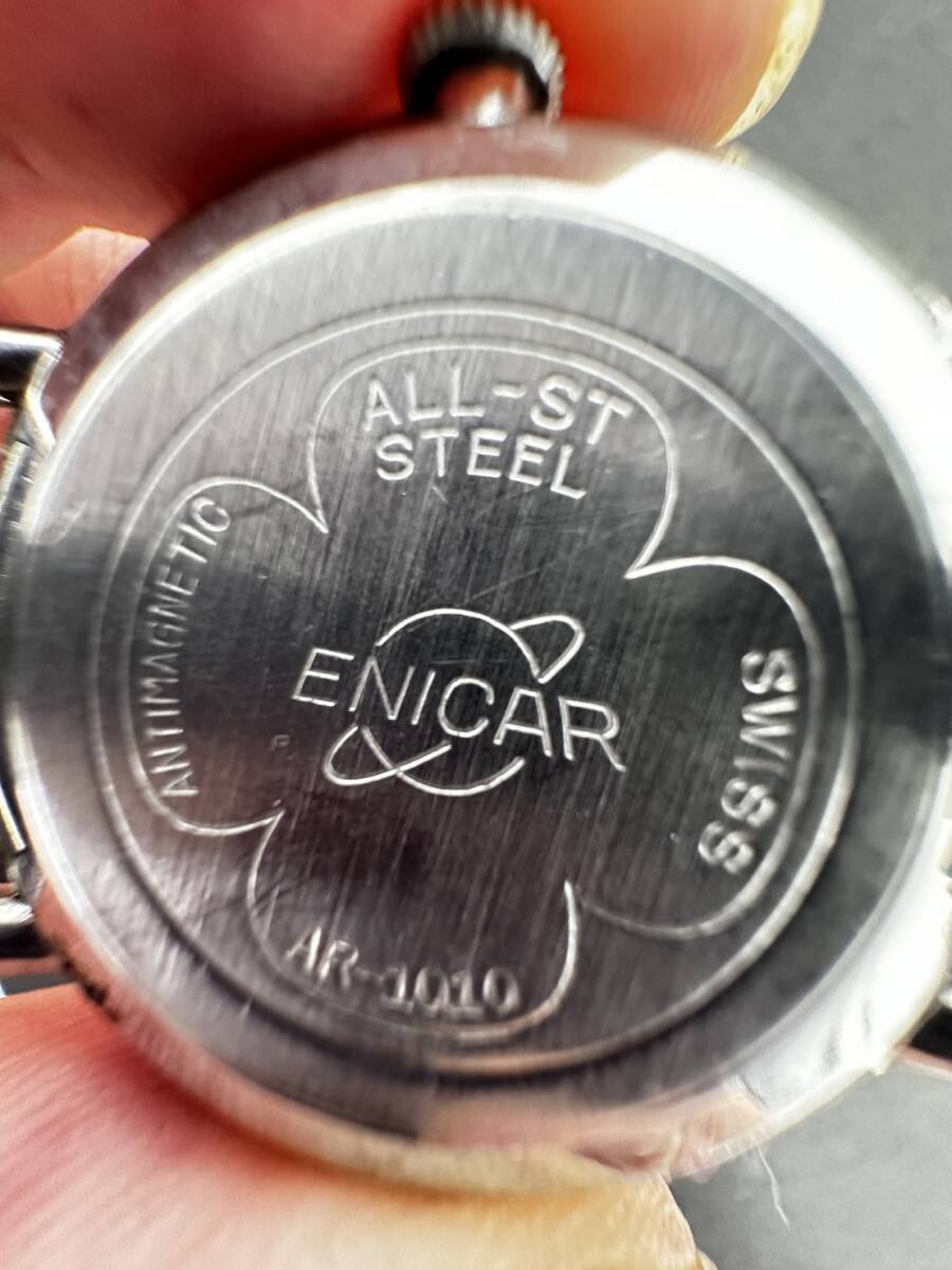 H5419 ENICAR エニカ ULTRASONIC ウルトラソニック AR-1010 手巻き メンズ 腕時計 スイス アンティークの画像4