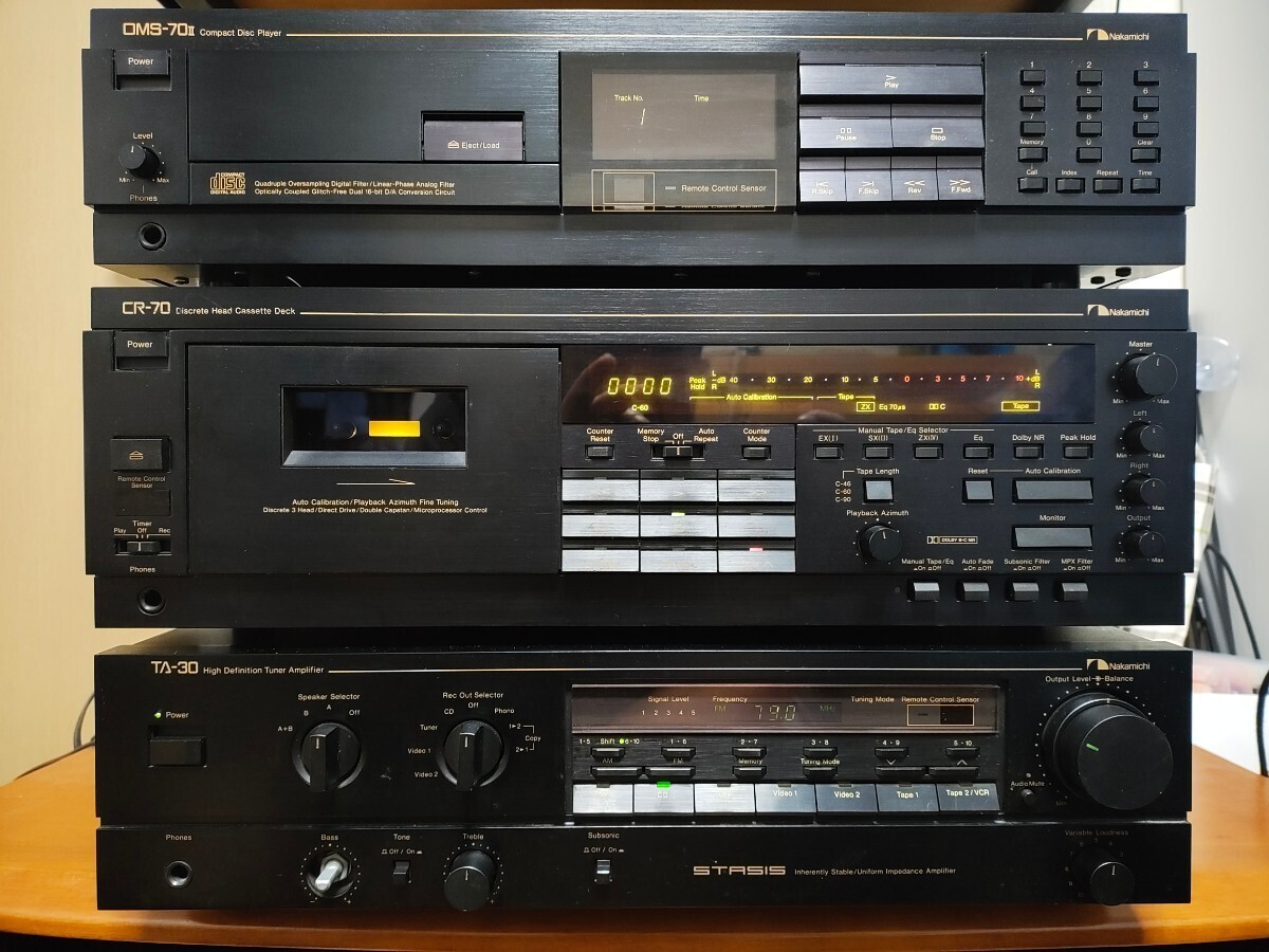 ナカミチ Nakamichi カセットデッキ CR-70 アンプ TA-30 CDデッキ OMS-70Ⅱ 完全ジャンクです。の画像1