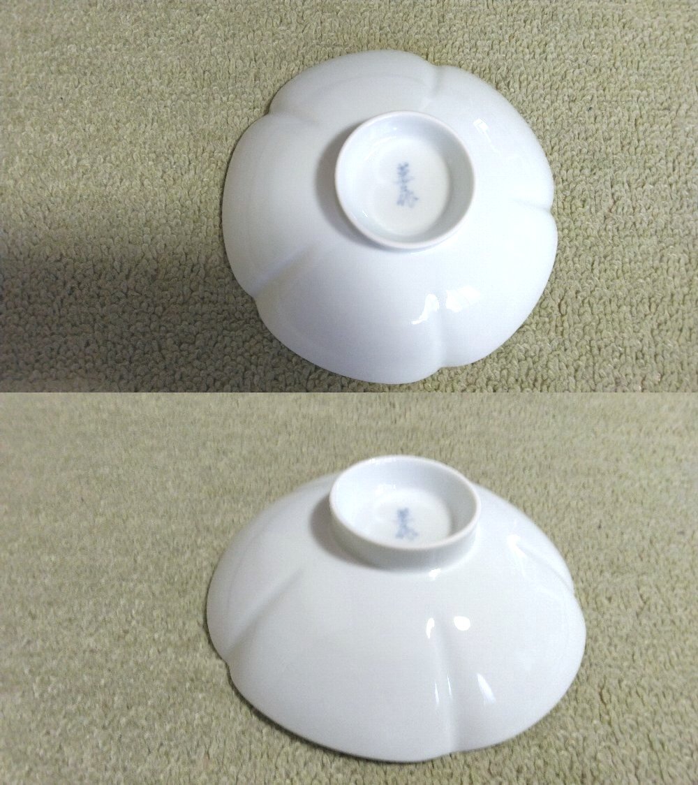 * unused goods * human national treasure Inoue . two white porcelain flower shape .. plate . customer also box white porcelain .. plate white porcelain 5 sheets set 