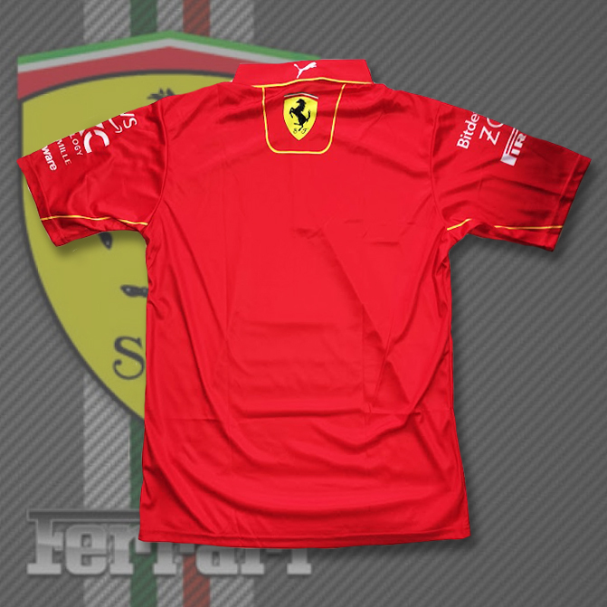 【Lサイズ】スクーデリア フェラーリ 2024F1チーム レプリカポロシャツ ルクレール サインツ アパレル_画像5